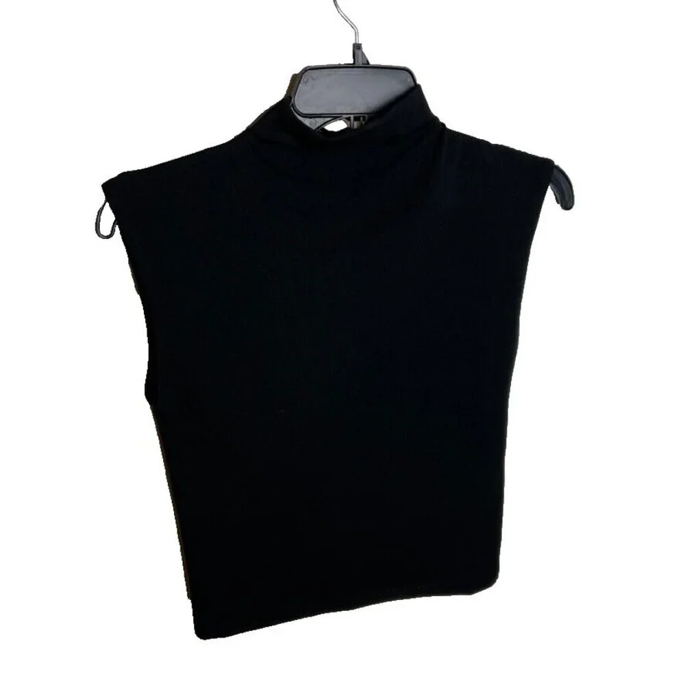 Madewell Womens Funnelneck Cropped Muscle Tee in Black Size S NO378 - Picture 2 of 6